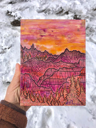 Crimson Mountainscape