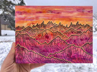 Fiery Rose Mountainscape