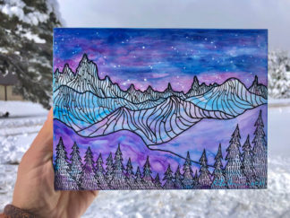 Nightfall Over Snowy Mountains,