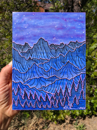 Luminous Night Sky Over the Mountains