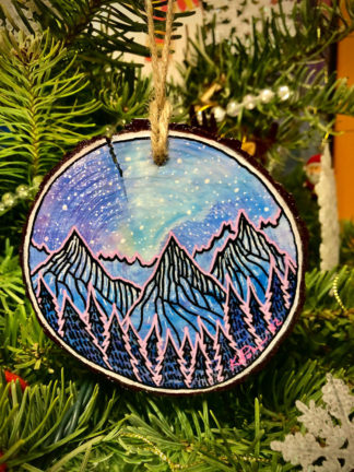 Tiny Wood Round "Milkyway Above the Blue Mountains I" Art/Ornament