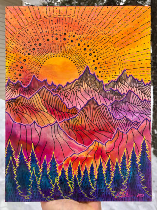 Beaming Mountain Sunset I