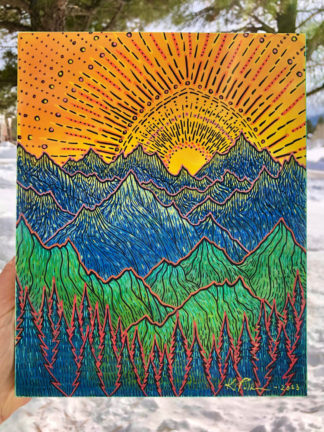 Beaming Mountain Sunset III