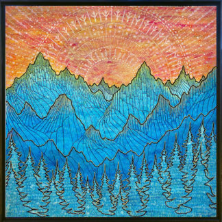 Wintry Mountain Sunset