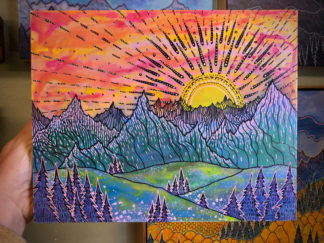 Beaming Mountain Sunset IV