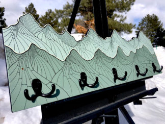 Mountain Layer Coat Hanger in Pine Hue  ~ 10"x27" with 5 Double Hooks