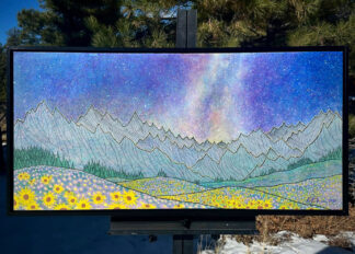 Luminescent Night Above the Sunflower Meadow