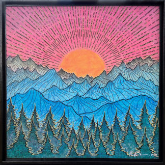 Beaming Blue Mountain Sunset