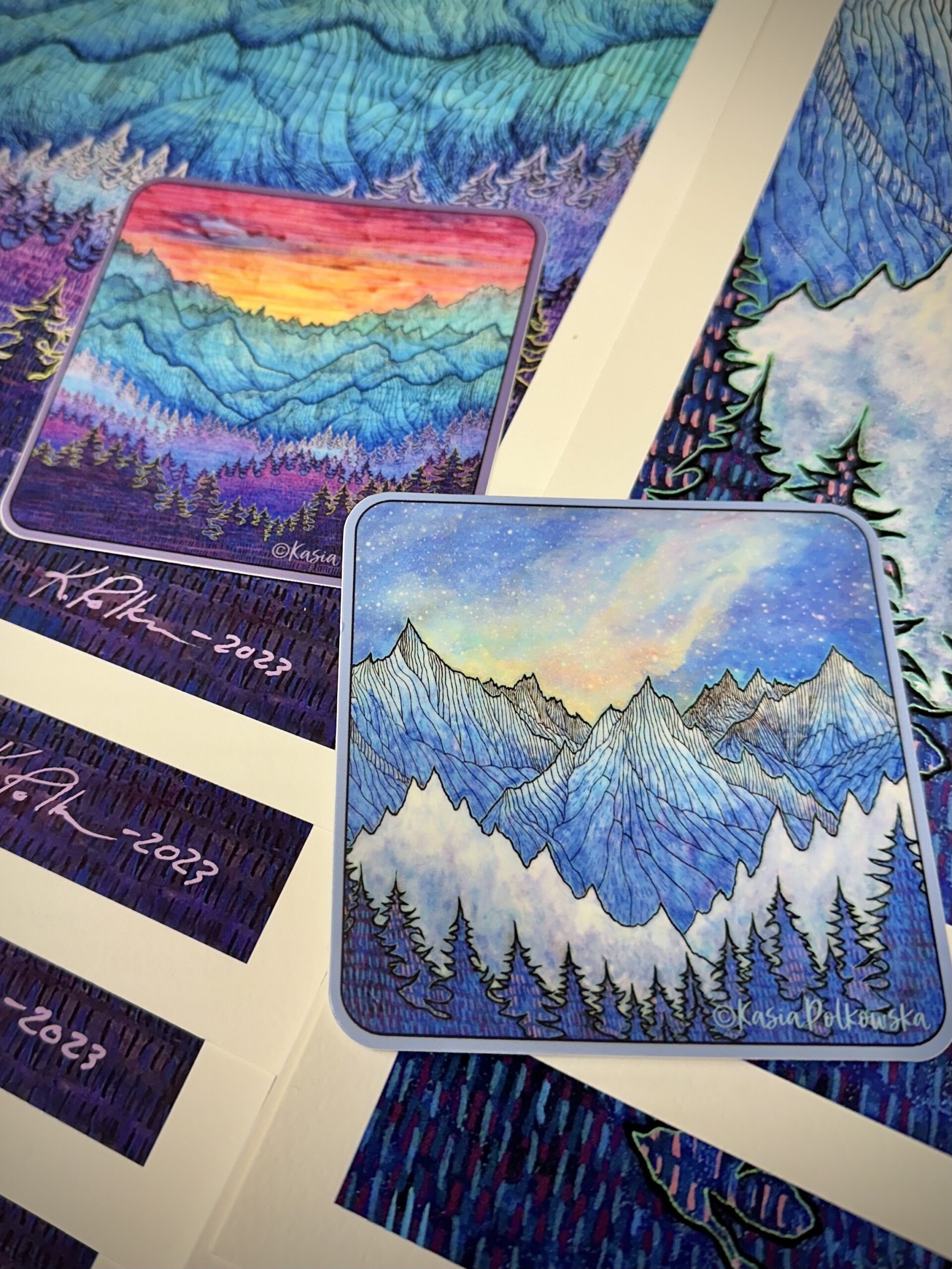 Set of 2 Exterior Quality Vinyl Stickers 3.5" Square Each