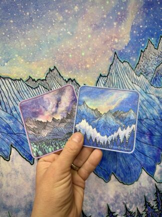 Set of 2 Exterior Quality Vinyl Stickers 3.5" Square Each