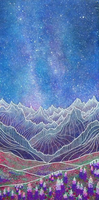 Mountain Wildflower Meadow Under the Stars III