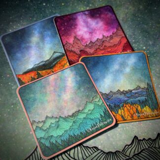 Set of 4 Exterior Quality Vinyl Stickers 3.5" Square Each