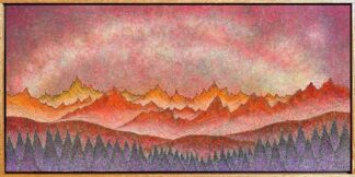 Milky Way Above Crimson Mountains ~ 36"x72" Custom Framed