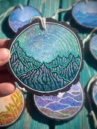 Wood Round Ornament 2024