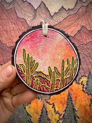 Wood Round Ornament 2024