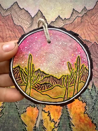 Wood Round Ornament 2024