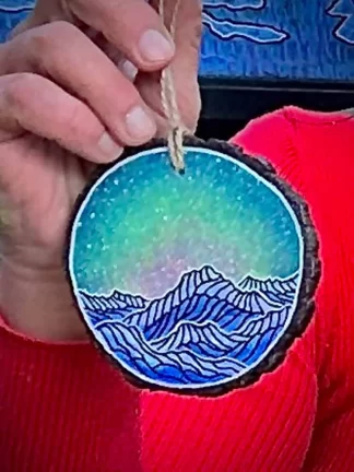 Small Wood Round Ornament 2025