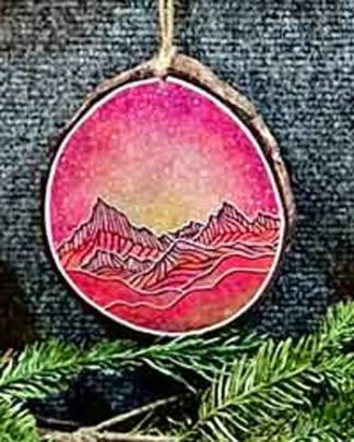 Large Wood Round Ornament 2025