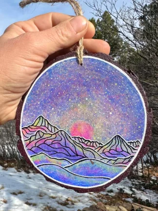 Large Wood Round Ornament 2025