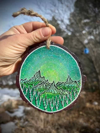 Large Wood Round Ornament 2025