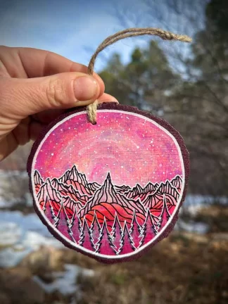 Small Wood Round Ornament 2025