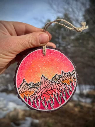 Small Wood Round Ornament 2025