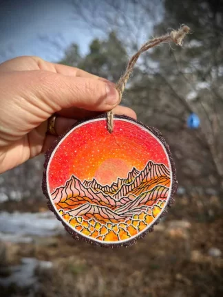 Small Wood Round Ornament 2025