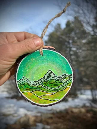 Small Wood Round Ornament 2025