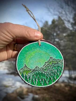 Small Wood Round Ornament 2025