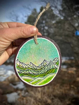 Small Wood Round Ornament 2025