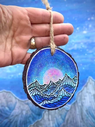 Small Wood Round Ornament 2025