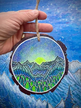 Large Wood Round Ornament 2025