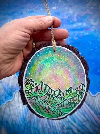 Large Wood Round Ornament 2025