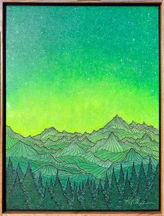 Northern Lights Above the Mountains