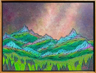 'Enchanted Summer Night Above the Rocky Mountains I' ~ 19"x25" Framed