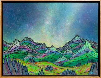 'Enchanted Summer Night Above the Rocky Mountains II' ~ 19"x25" Framed