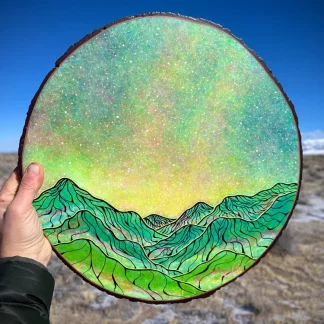Emerald Mountains Under the Stars  ~ 14” Diameter