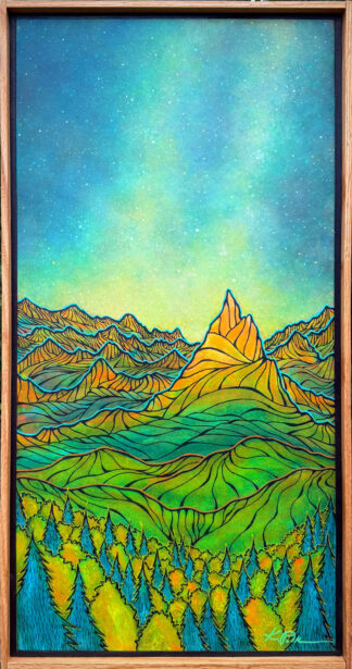 'Luminous Autumn Night' ~ 25"x13" Framed