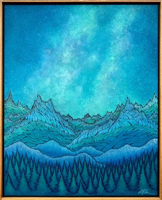 'Luminous Blue Night' ~ 31.5" x 25.5" Framed