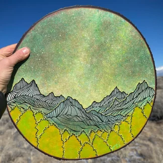 Night Sky Wood Round  ~ 14” Diameter